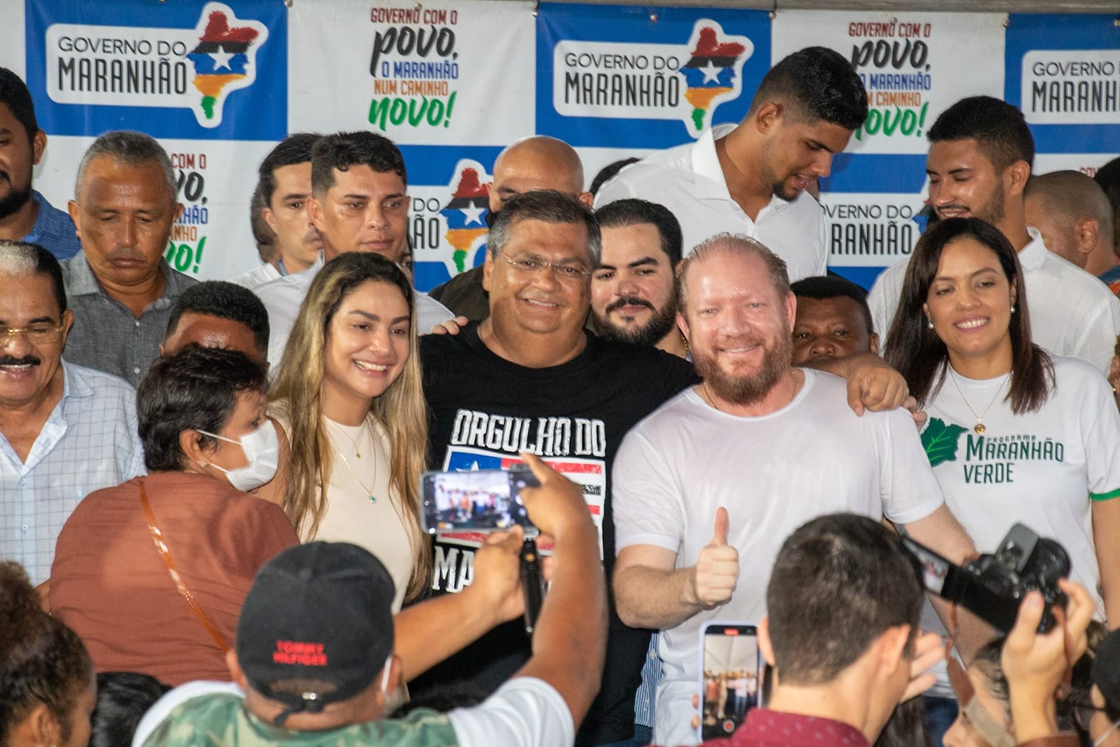 Othelino Neto e Ana Paula Lobato com o governador Flávio Dino em Turilândia, onde foram anunciadas importantes obras para a população