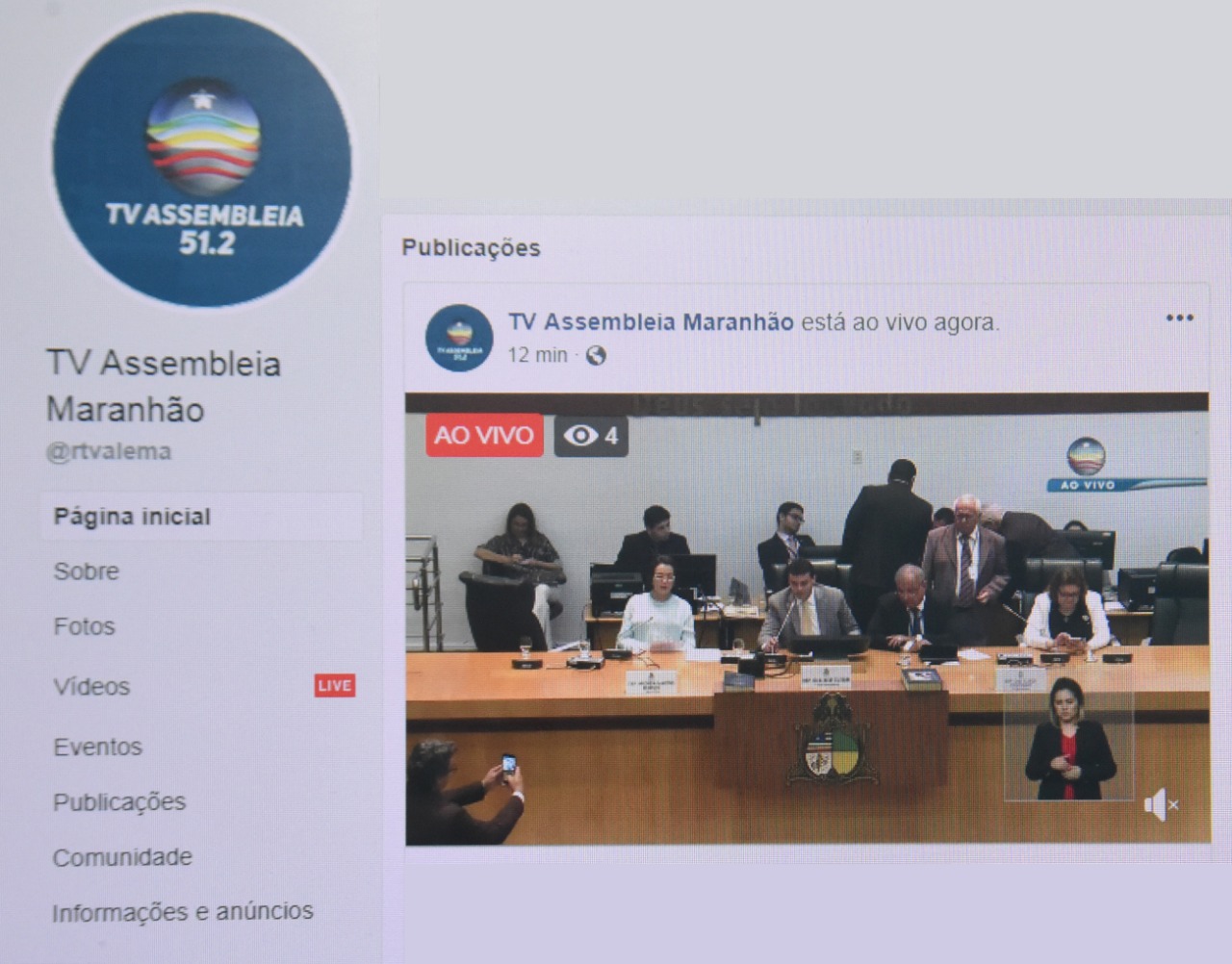TV Assembleia passa a transmitir sessões e audiências públicas ao vivo via Facebook