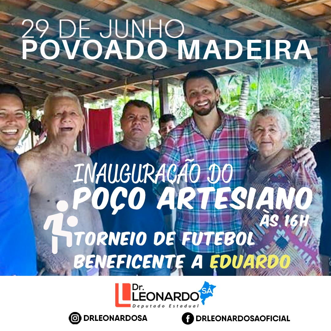 Leonardo Sá inaugura poço artesiano com recursos próprios na zona rural em Pinheiro