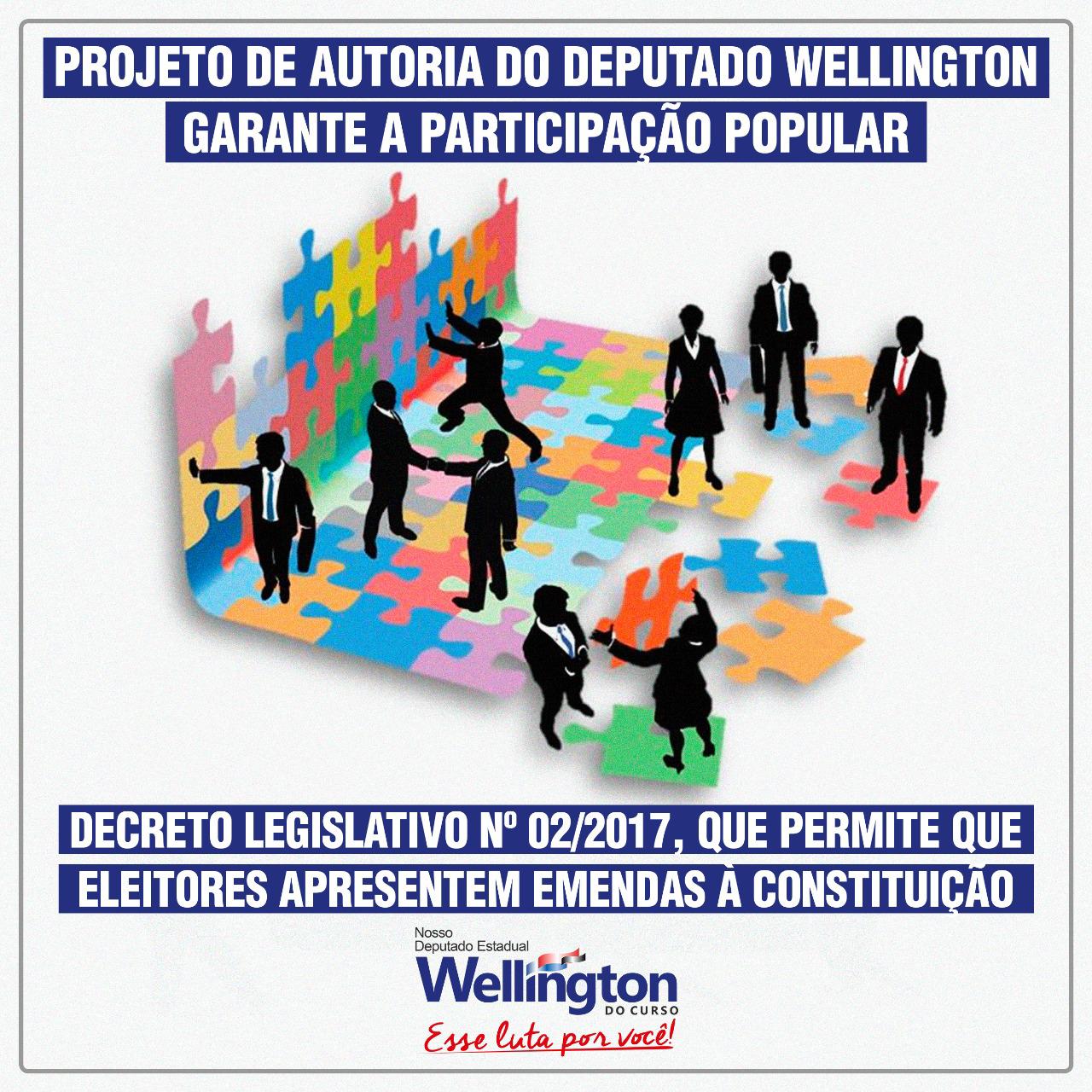 Deputado Wellington apresenta projeto para garantir a participação popular