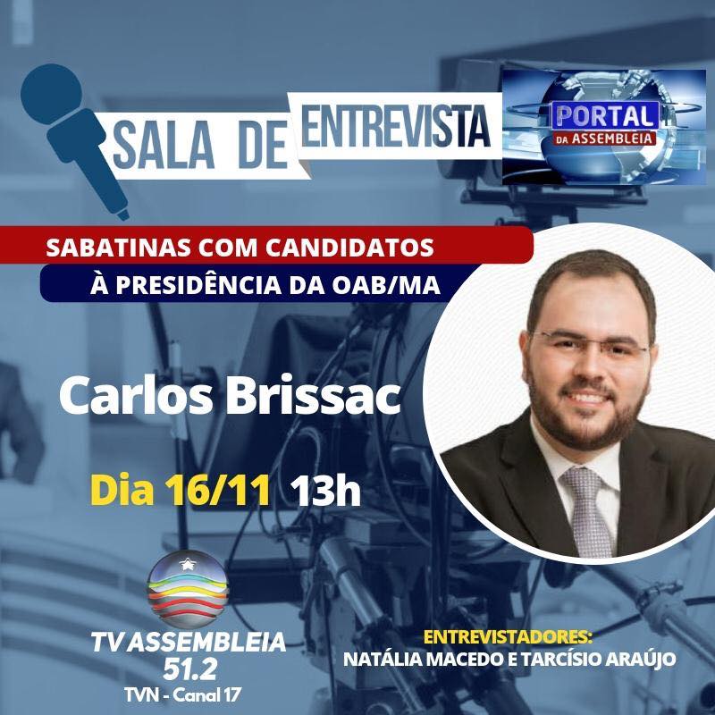 Candidato Carlos Brissac encerra ciclo de entrevistas na TV Assembleia