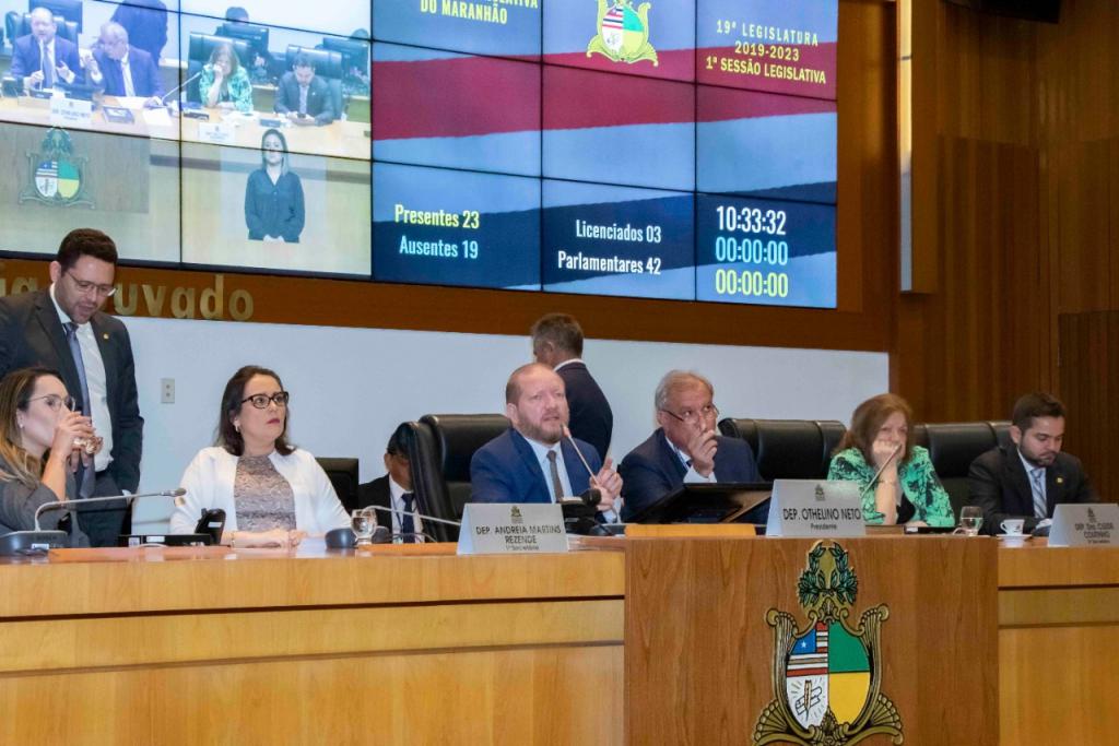 Mesa Diretora da Assembleia Legislativa, presidida pelo deputado Othelino Neto 