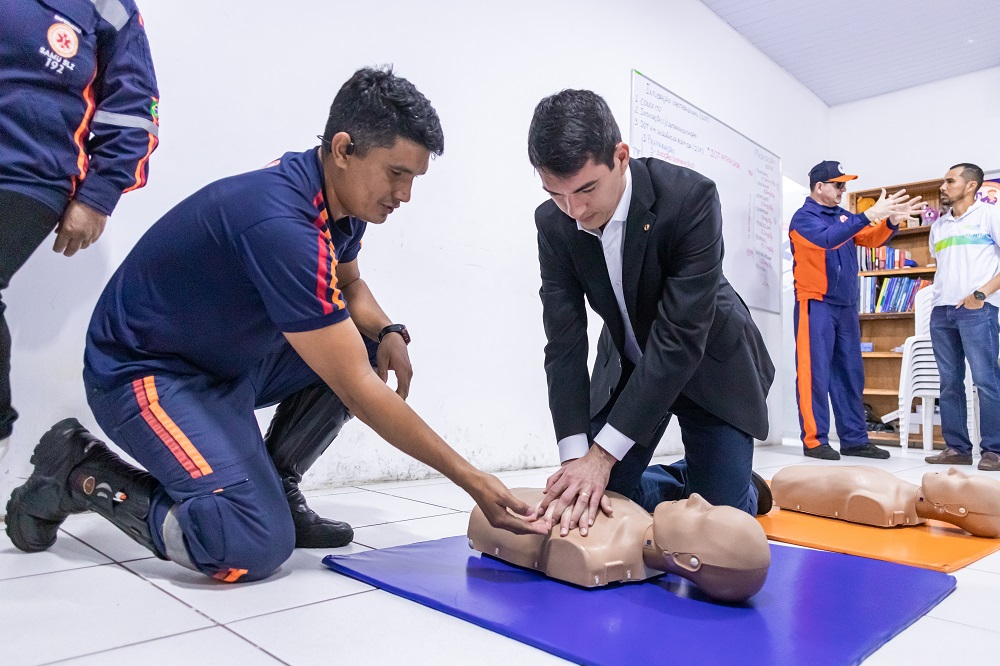 Fernando Braide aprendeu técnicas de primeiros socorros na sala de treinamento do Samu
