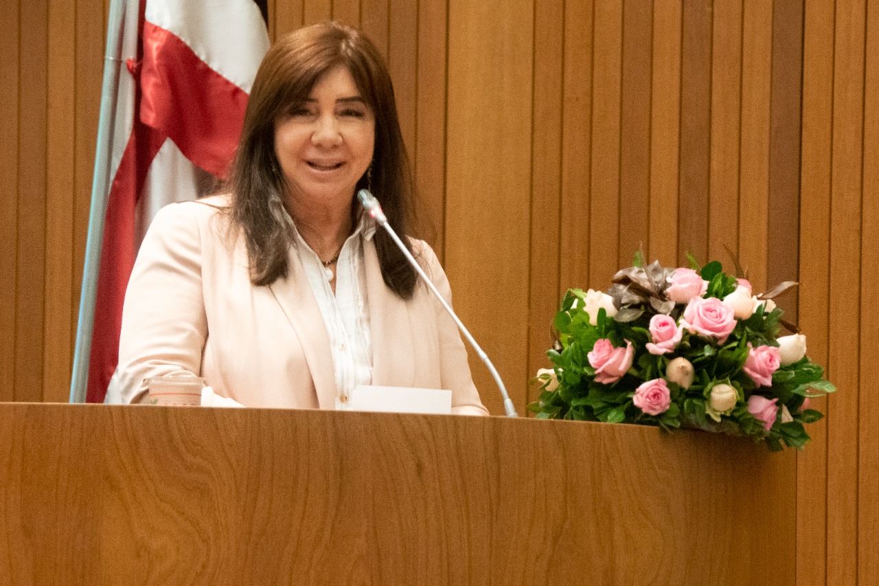 A homenageada manifestou gratidão a toda a Assembleia Legislativa, especialmente ao deputado Fábio Braga