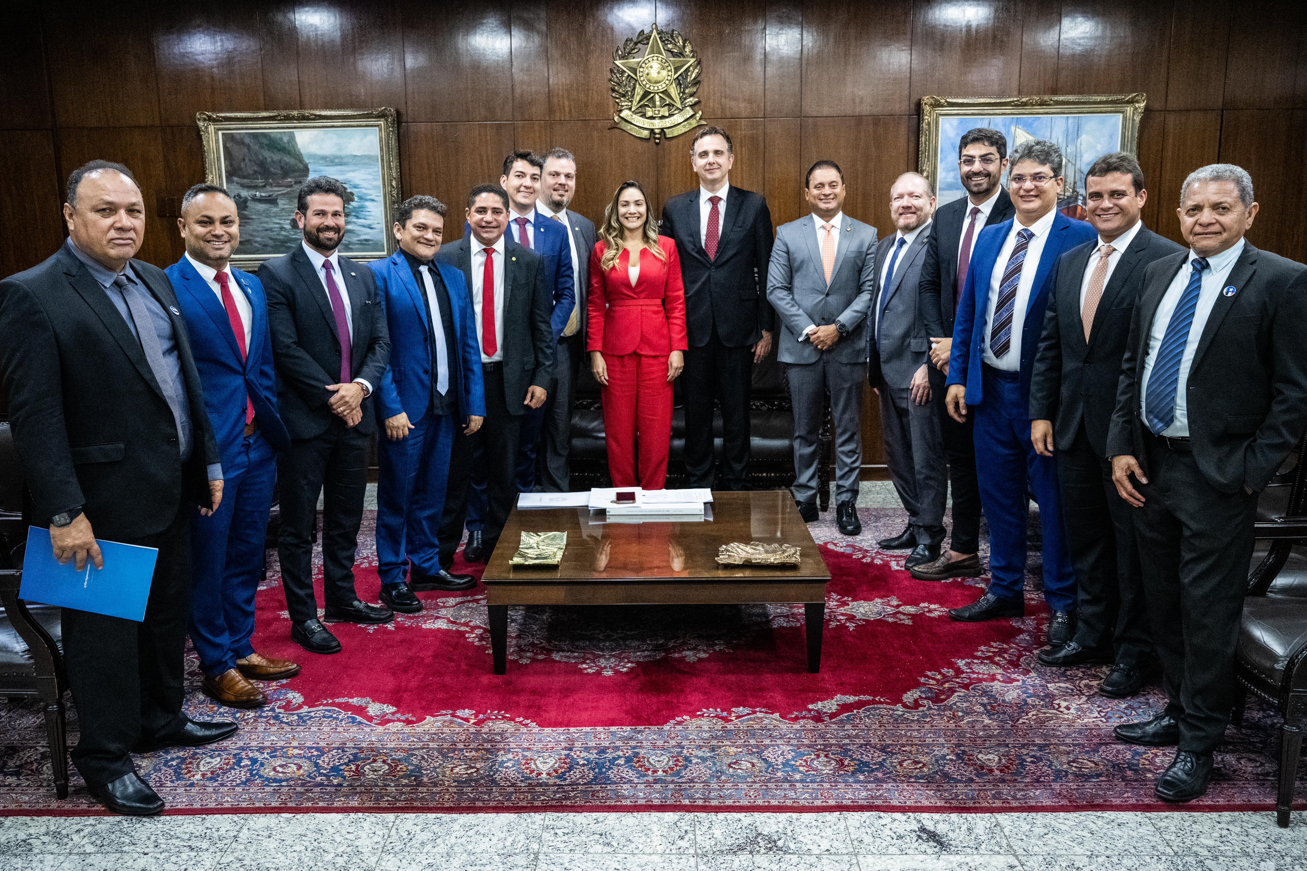 Deputado Rodrigo Lago e demais membros da comitiva maranhense participaram de reunião no Senado