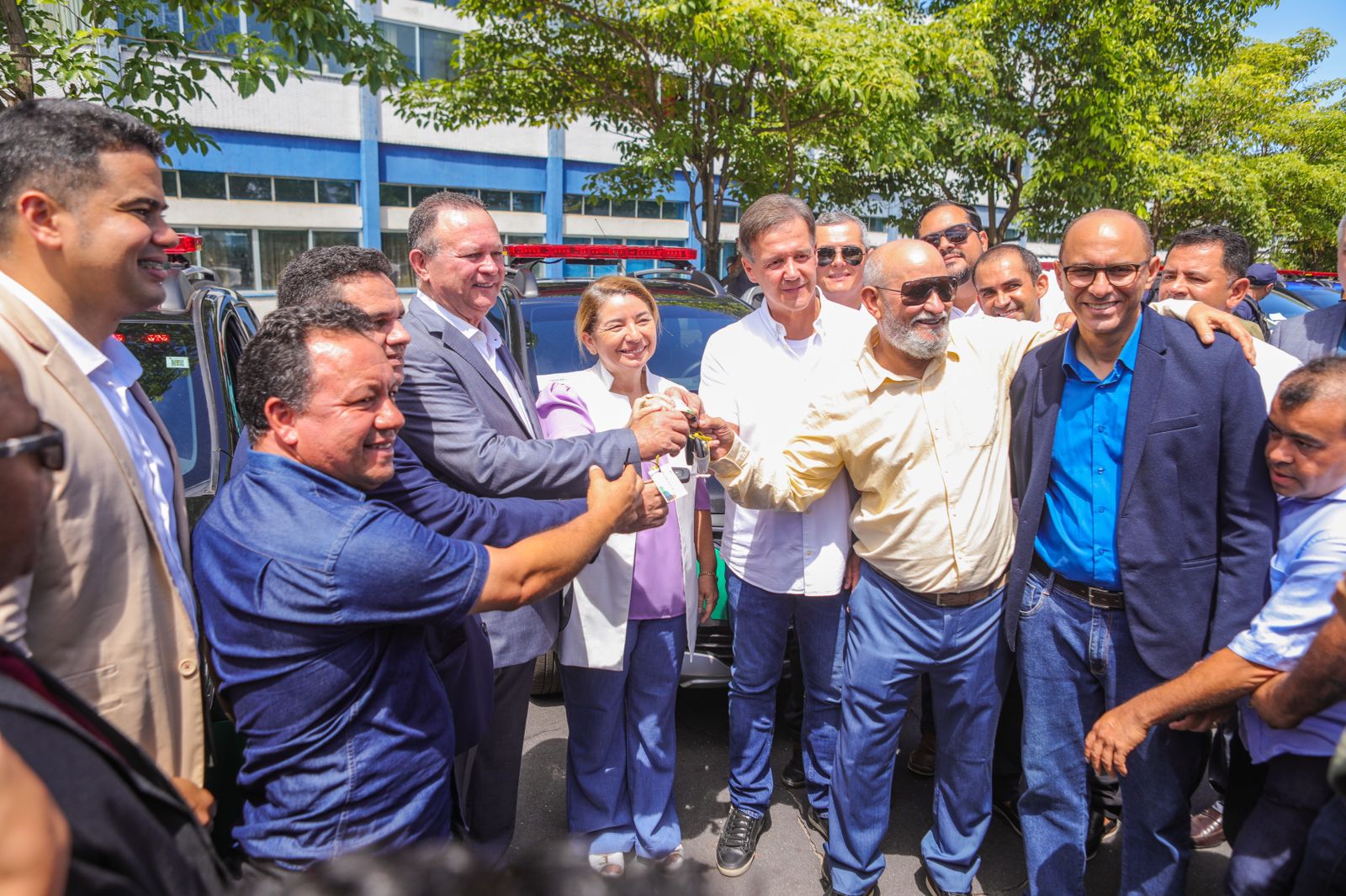 Iracema Vale na solenidade de entrega dos veículos, realizada no Comando Geral da Polícia Militar