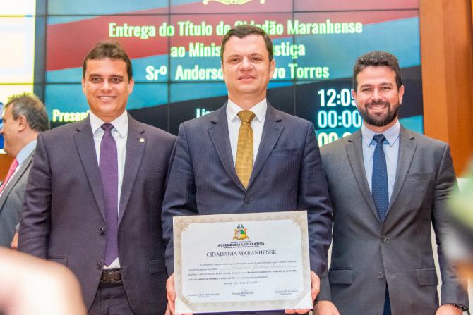 Assembleia condecora ministro Anderson Torres com Título de Cidadão Maranhense