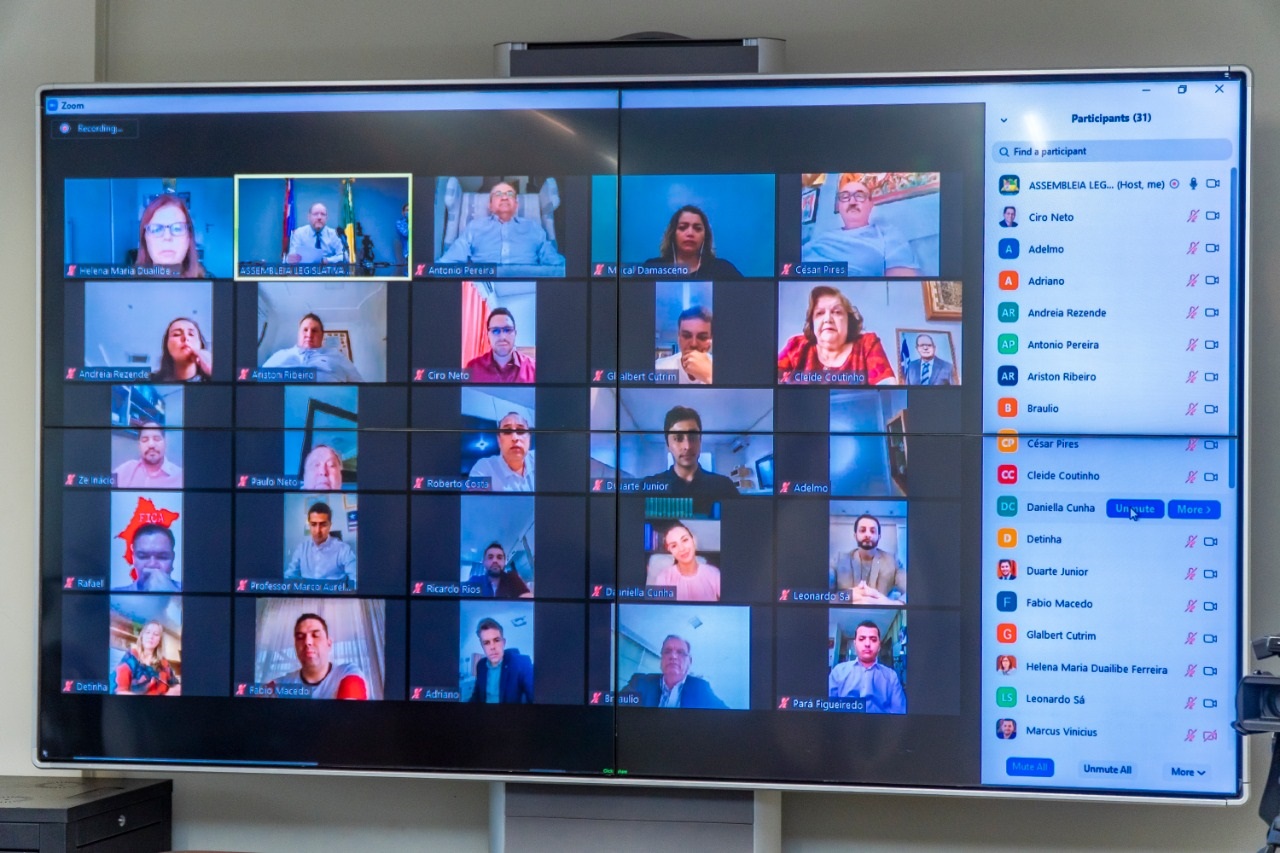 Dia histórico - Assembleia realiza primeira Sessão Extraordinária com Votação Remota por Videoconferência