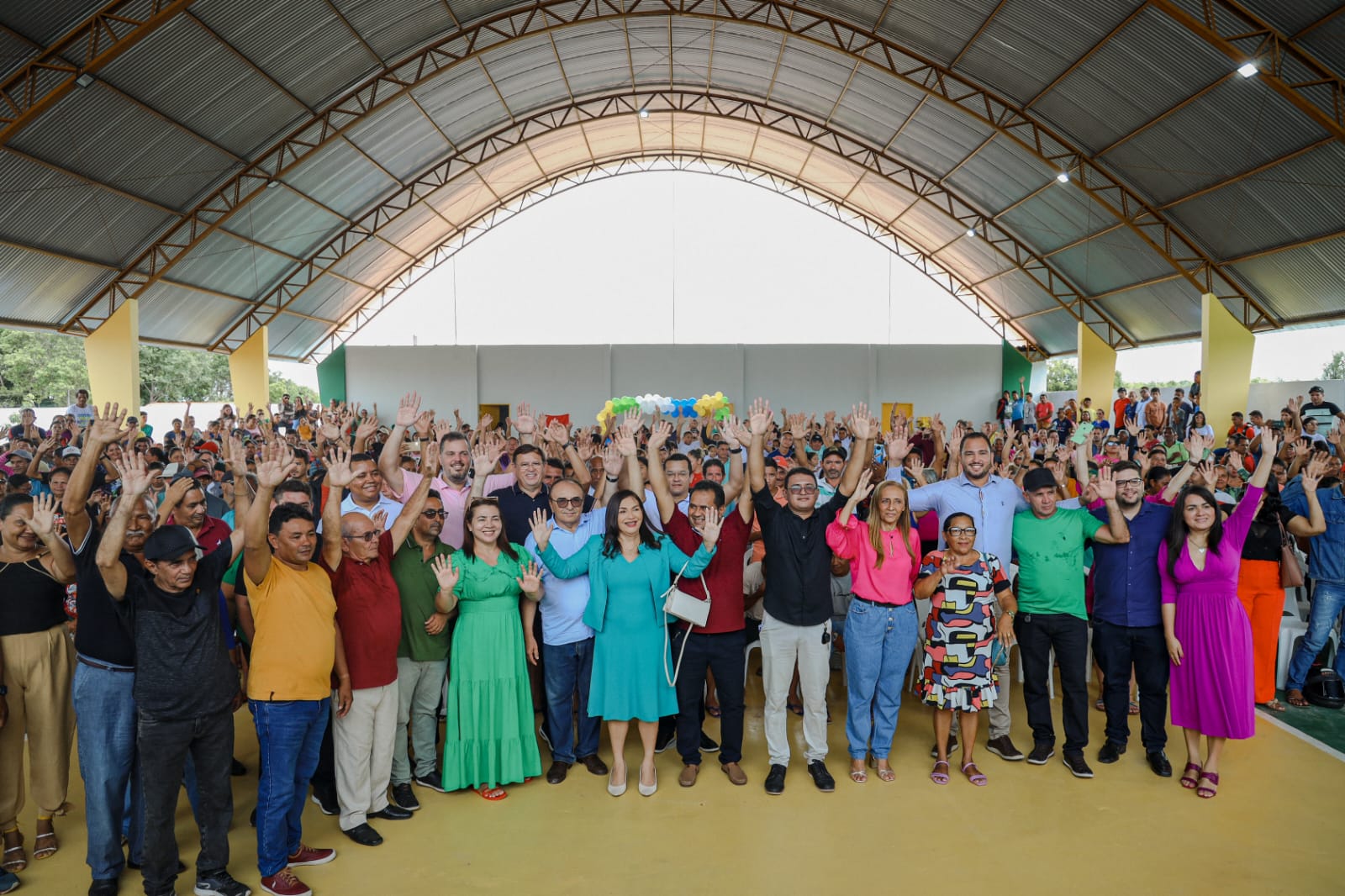 Rodrigo Lago durante evento de inauguração de quadra poliesportiva