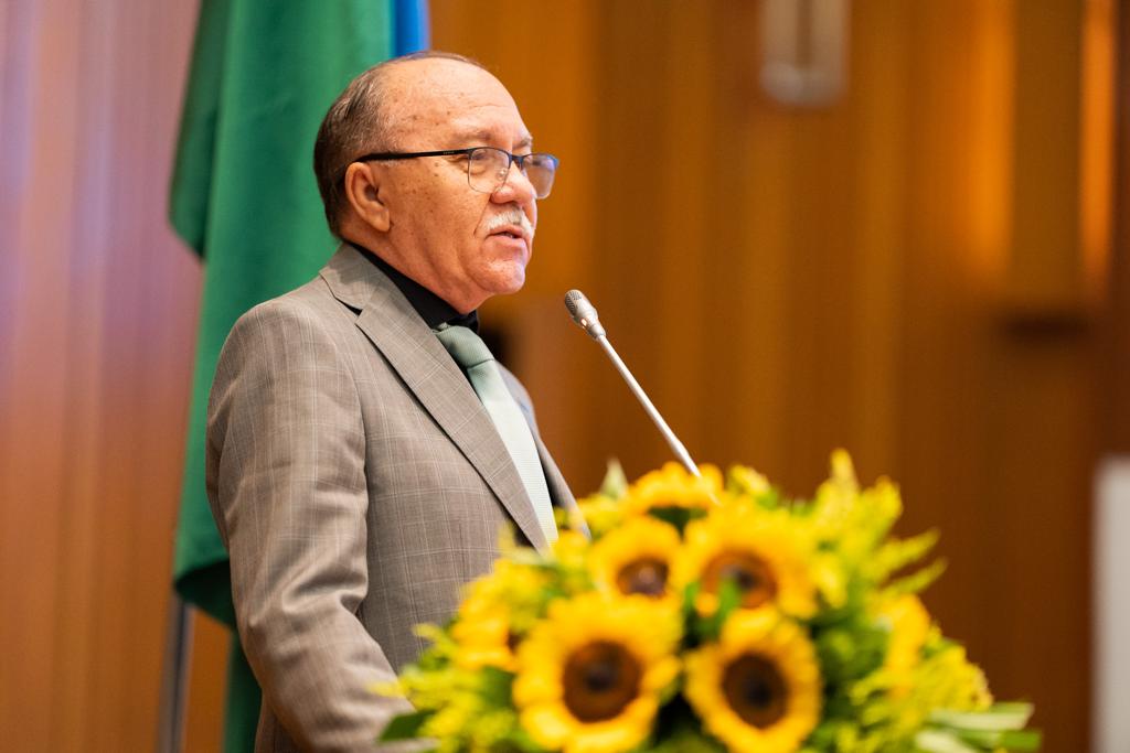 Presidente da Fecomércio-MA, Maurício Aragão Feijó, durante pronunciamento na solenidade em homenagem ao Sesc-MA 