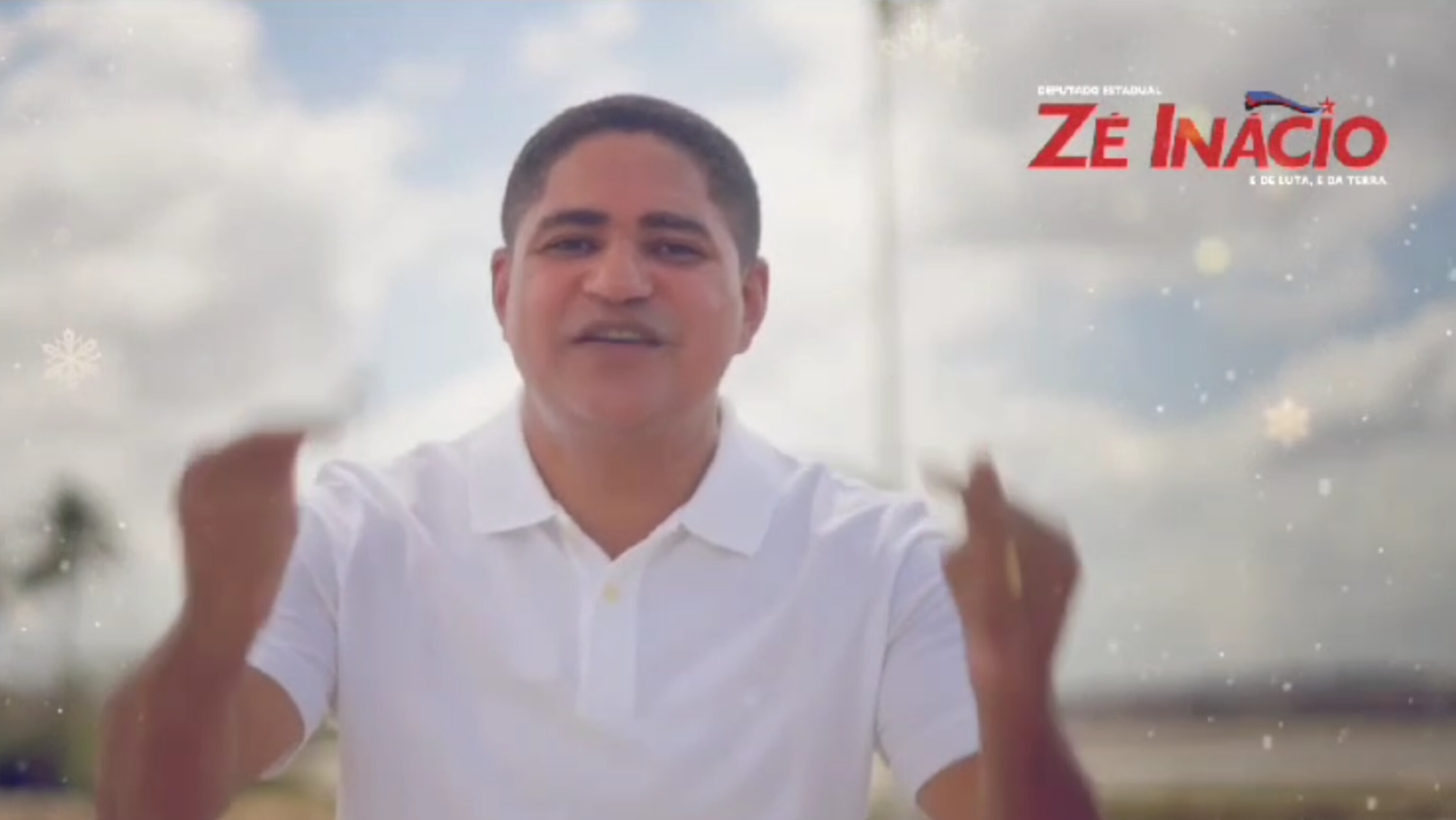 Deputado Zé Inácio em momento da mensagem de Ano Novo