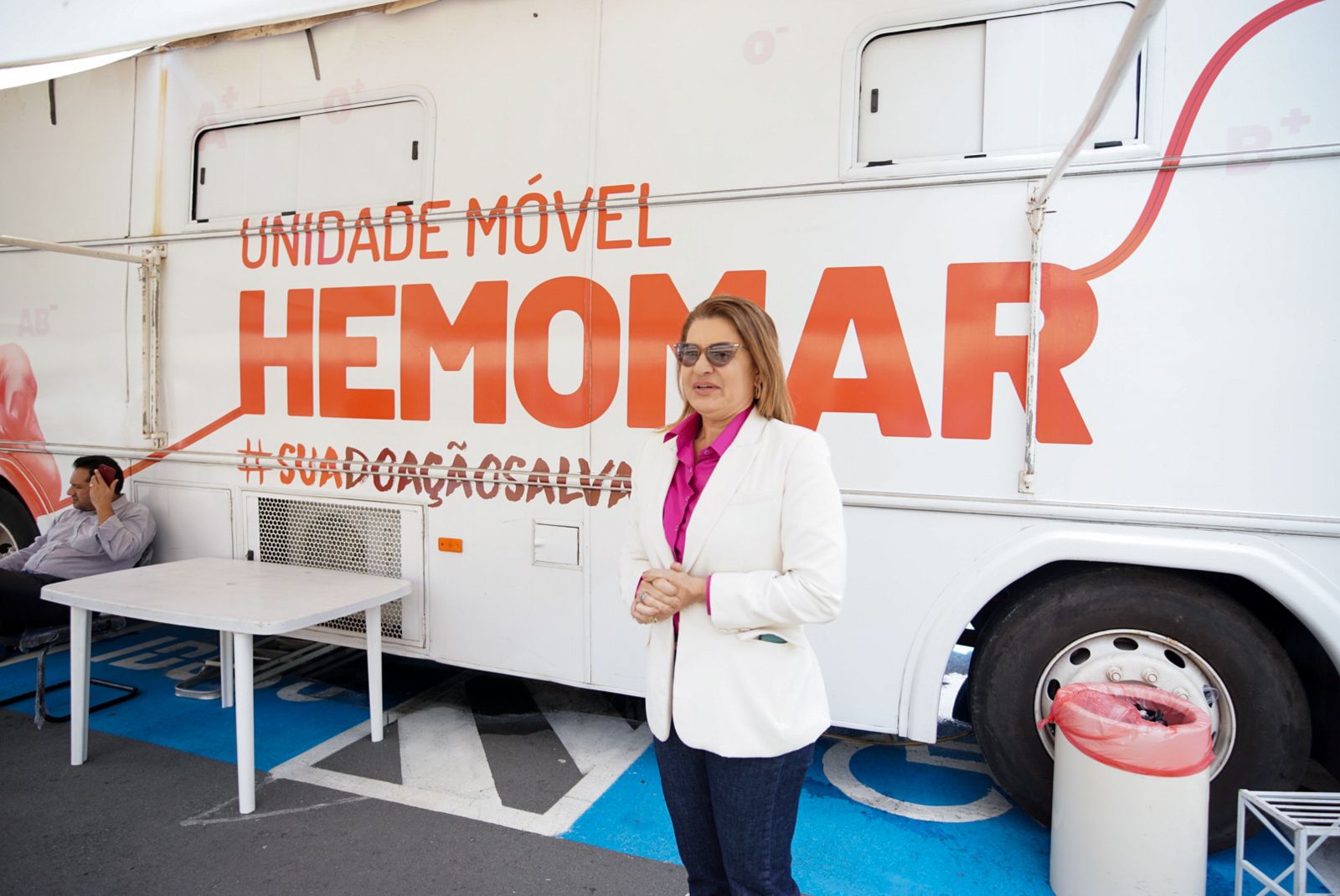 Técnicos do Hemomar com a unidade móvel fizeram a coleta das doações na Assembleia