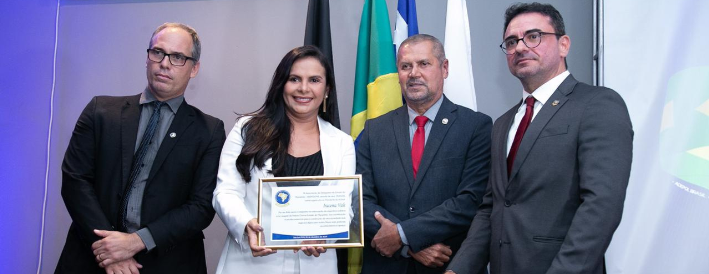 Deputada Ana do Gás representa Iracema Vale em homenagem da Adepol Brasil